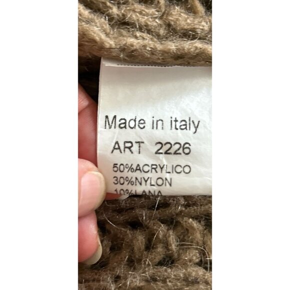 Piazza Roma Mohair Blend Chunky Open Knit V-Neck Sweater Cropped -Small - Picture 8 of 9